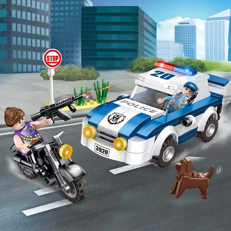 Police Voiture Moto En Briques